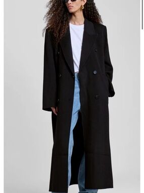 The Frankie Shop GAIA DOUBLE BREASTED COAT - BLACK SMALL